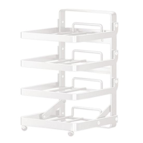 Настенная кухонная полка для хранения Органайзер для кастрюль и сковородок Высокая грузоподъемность Многослойная складная конструкция Сверхпрочная полка для кастрюль и сковородок