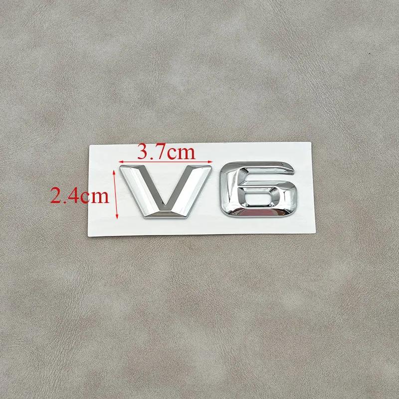3D ABS Хромированные Буквы V6 V8 V10 V12 Наклейка Значок Логотип На Крыло Боковую Часть Автомобиля Для Mercedes Benz W205 W204 W213 W212 W221 Аксессуары AX1