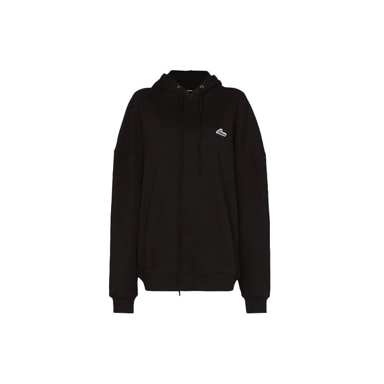 We11done WD Embroidered Logo Hoodie Black Unisex Tops WD-TP3-20-707-U-BK
