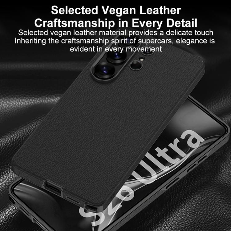 Изогнутый защитный чехол из веганской кожи с полным покрытием для Samsung Galaxy S26 Ultra 5G