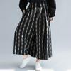 New Vintage Plaid Loose Wide Leg Pants 2024 Spring Summer Elastic Waist Pockets Ankle-length Women Pants