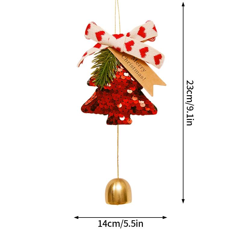 Christmas Bell Hanging Decoration Doorbell Christmas Party Hanging Decoration Creative Glitter Christmas Tree Keychain Pendent