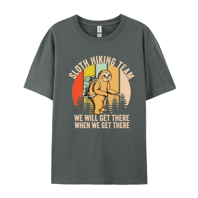 Retro Sloth Hiking Team Well Get There TShirt Unisex Rife Normal Tops Tees Cotton T Shirts Gift For Mom