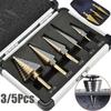 3/5Pcs Hss Cobalt Multiple Hole 50 Sizes Step Drill Bit Set Tools