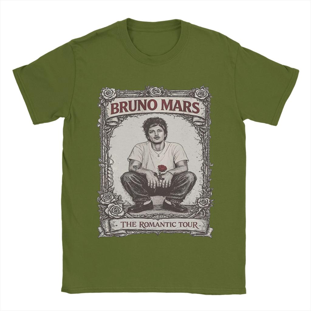 The Romantic Tour Bruno Mars 2026 T Shirt Unisex Pure Cotton Casual TShirts Round Neck Tees Short Sleeve Clothes Summer