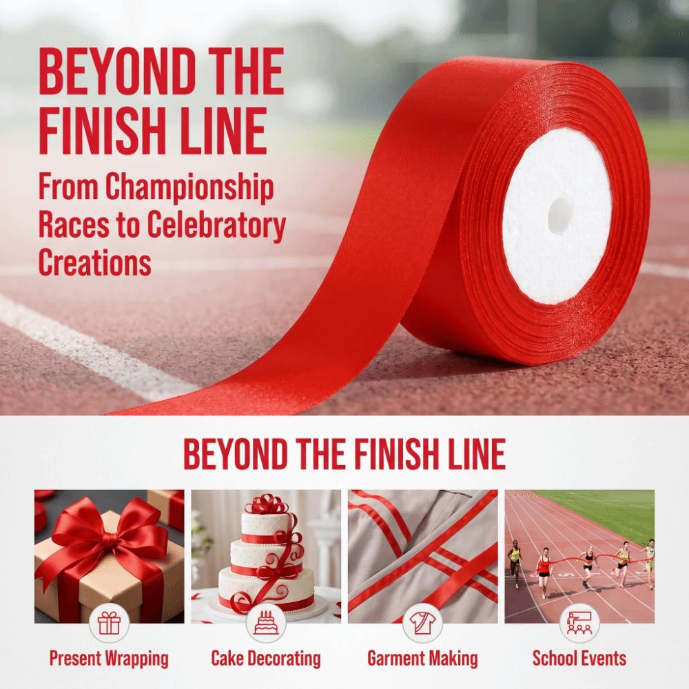 Cut to Length Sprint Banner Polyester Cotton Athletics Ribbon Bright Finish Race Tape Relay Races
