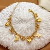 Non Tarnish Heart Love Anklet Waterproof Heart Beads Charm Bracelet  Valentine's Day Gift