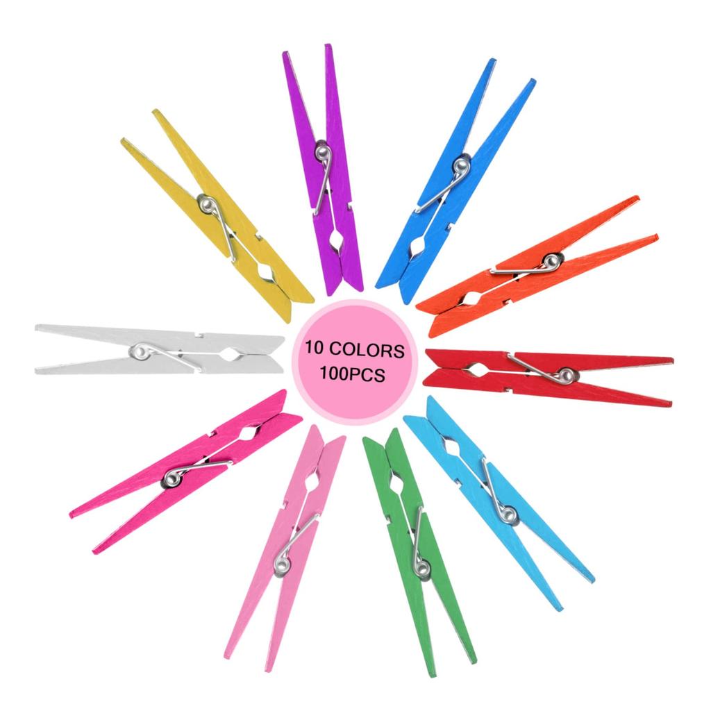 NUOLUX Милые Деревянные 100 Прищепок для Мини Фиксированных Деревянных Фото Деревянные Прищепки Прищепки, Штук, Поделки, Мульти, Прищепки, Деревянные,