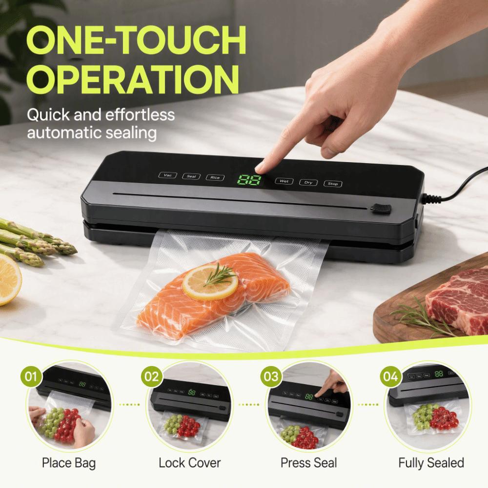 Dry Wet Food Sealing Vacuum Sealer Machine Portable Food Preservation Sealer  Daily Helper
