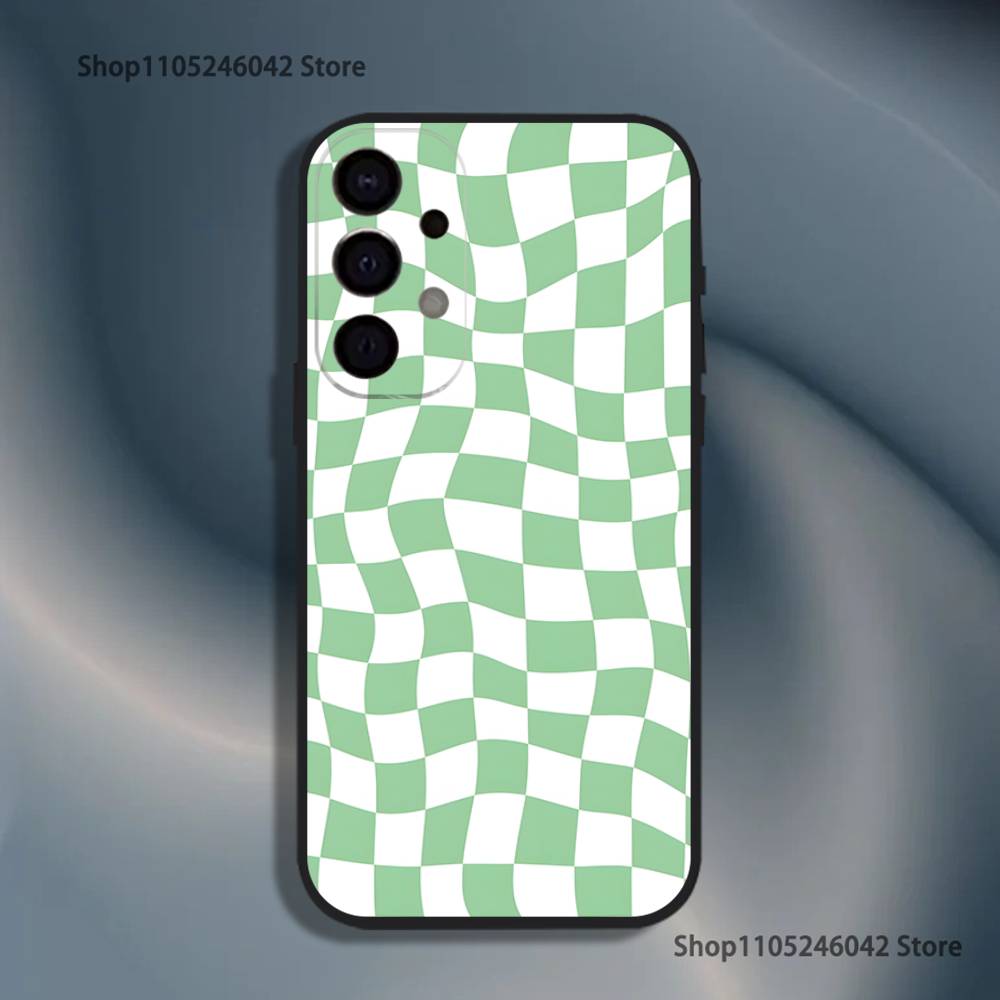 Противоударный чехол для телефона с клетчатым рисунком для Samsung S26, S25, S24, S21, S22, S23, S30, Ultra, S20, Plus, Fe, Lite, 5G Черная крышка