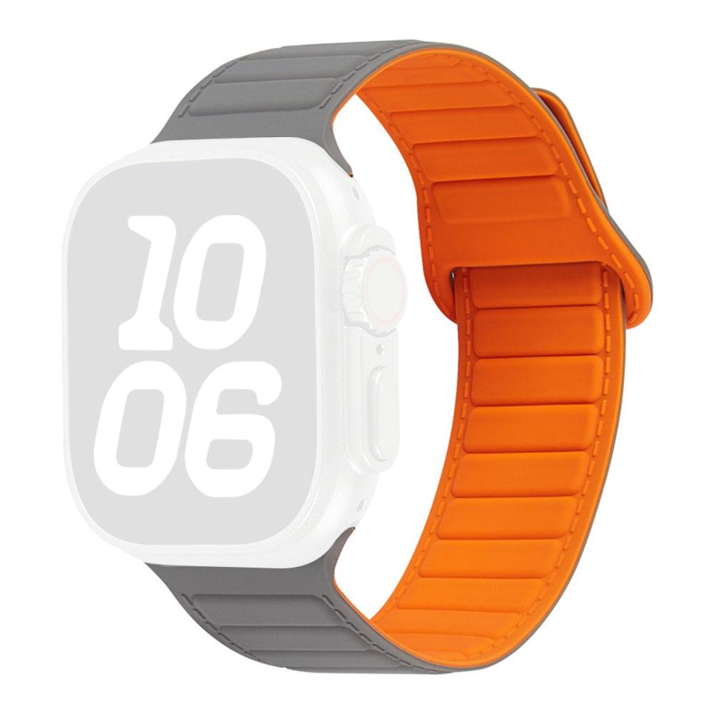 Stitched Line Pattern Silicone Strap for Apple Watch Series 11 10 42mm / 9 8 7 41mm / SE3 SE2 SE 6 5 4 40mm / 3 2 1 38mm Loop Magnetic Watch Band
