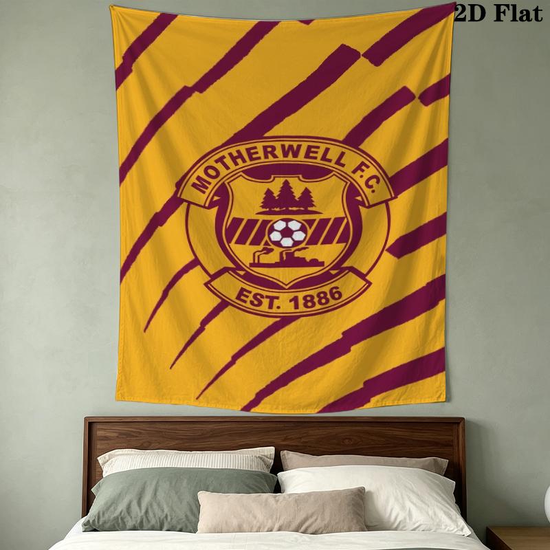 Motherwell FC Wall Tapestry Aesthetic Wall Hanging Printed Fabric Blanket Decorative Tapestries for Bedroom Living Room Home Decor