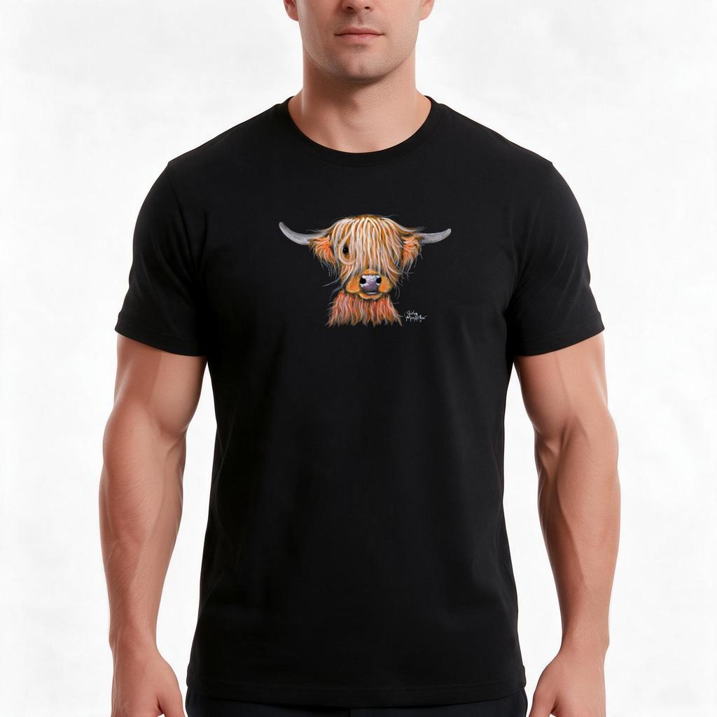 Highland Cow Popsie By Shirley Macarthur Tshirt Summer Casual Cotton Tee Oversized Streetwear Tops Vintage Graphic Print
