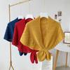 Women Knitted Warm Shawl Plain Neck Guard Scarves Solid Color Blouse Shoulders Fake Collars Summer Air-Conditioning Outer Tower