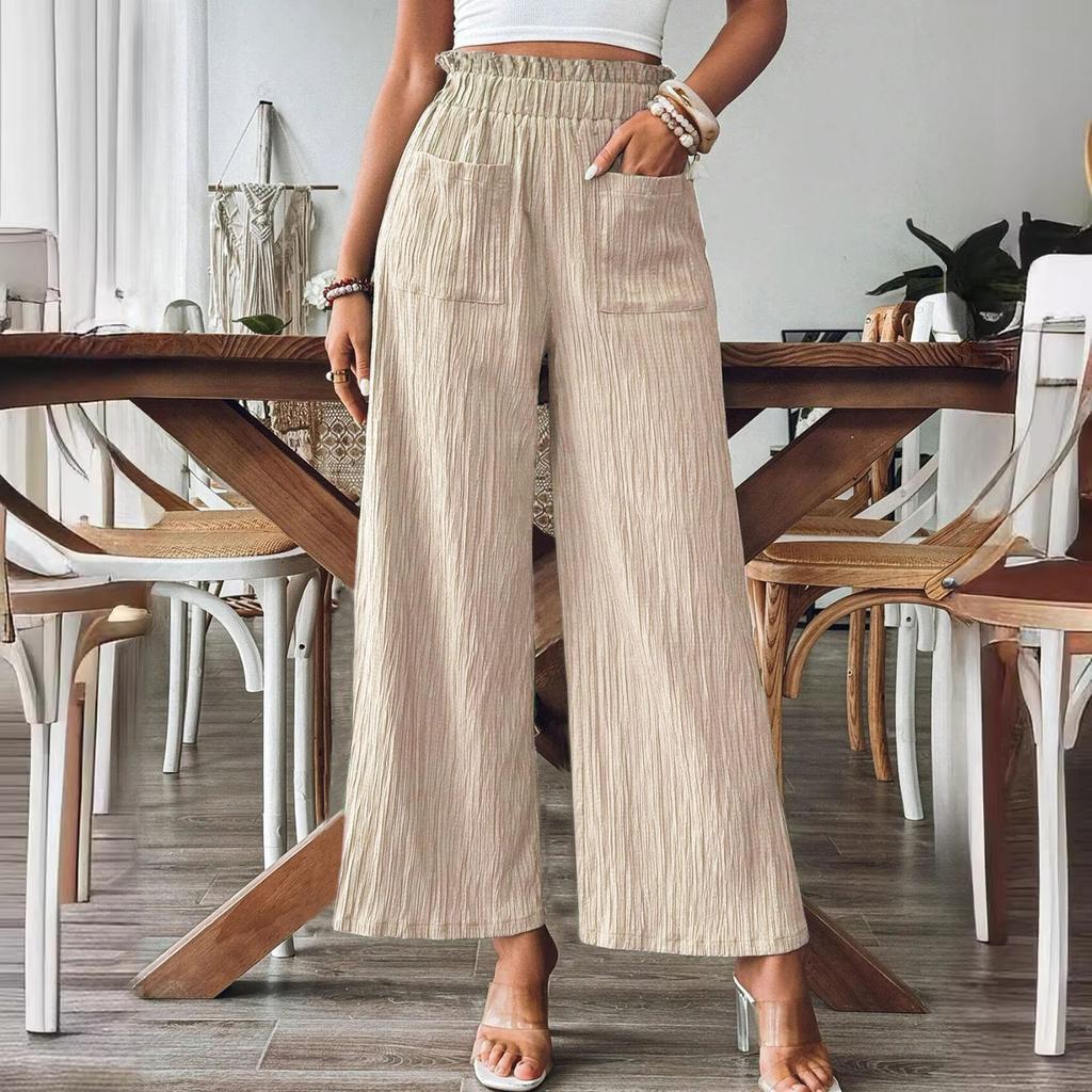 Spring and Summer Women's Pants Solid Color Casual Straight Leg Pants Fashionable and Comfortable Pants
