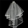 Two Layers Elegant White Ivory Beauty Short Net Tulle Bride Veil MIT