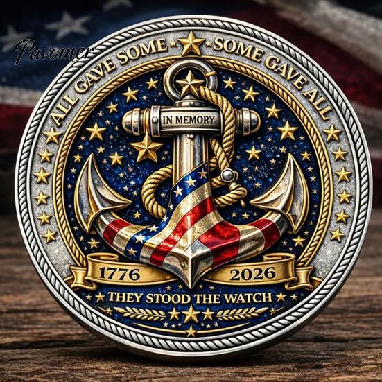 Круглая сувенирная монета "Стражи Моря" Challenge Coin, Они Стояли на Страже, Коллекционная, Двусторонняя, Гравированная, Подарок для Ветерана Военно-морского Флота