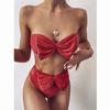 Swimsuit High Waist Bikini Shining Bikini Set Bow Swimwear Women Bathing Suit Biquini