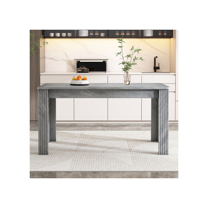 Современный обеденный стол, обеденный стол на четырех ножках, обеденный стол из дуба, вид бетона