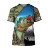 Vintage T Shirt for Mens Fishing 3D Print Outdoor Sports Short Sleeve Top Casual Man's T-Shirt Loose Tee Graphic Men Clothing