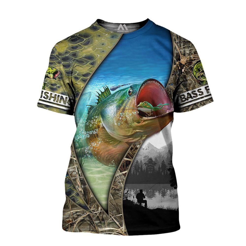 Vintage T Shirt for Mens Fishing 3D Print Outdoor Sports Short Sleeve Top Casual Man's T-Shirt Loose Tee Graphic Men Clothing