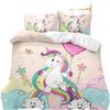 Горячая Распродажа Мультяшный Единорог Детский Девочки Розовый 3D Комплект Постельного Белья Пододеяльник Постельное Белье Животный Принт Размер Квин Кинг Домашние Пододеяльники