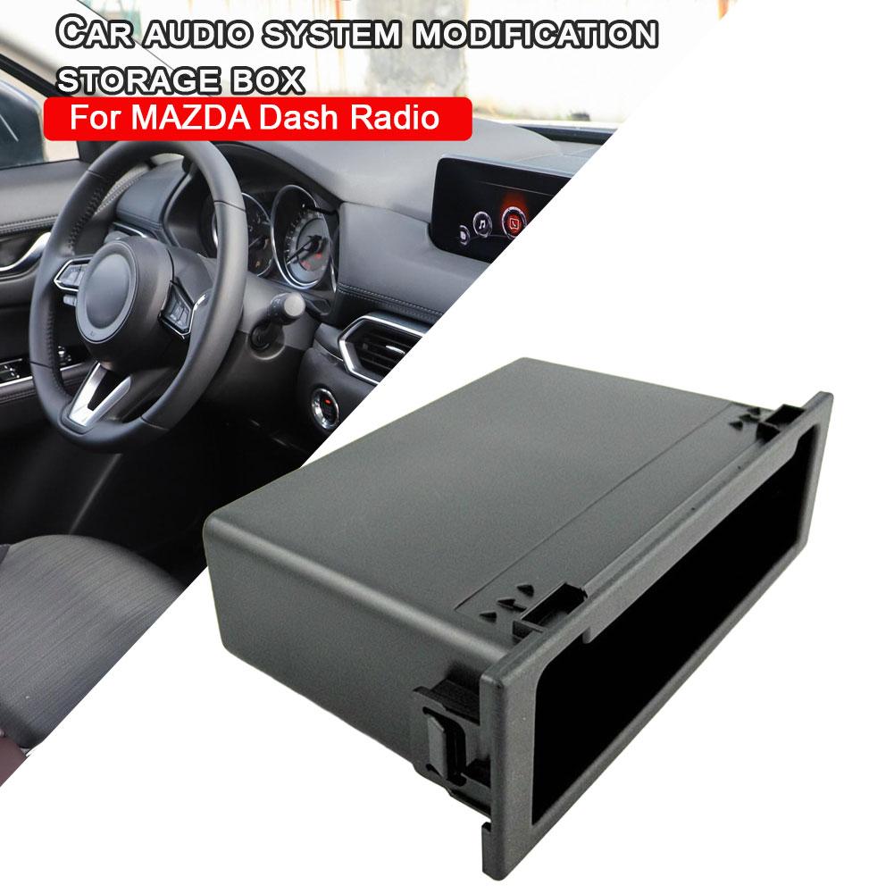 Car Stereo Radio Dashboard Storage Box Mounting 1Din Pocket Kit Storage Box Accessories Interior For MAZDA