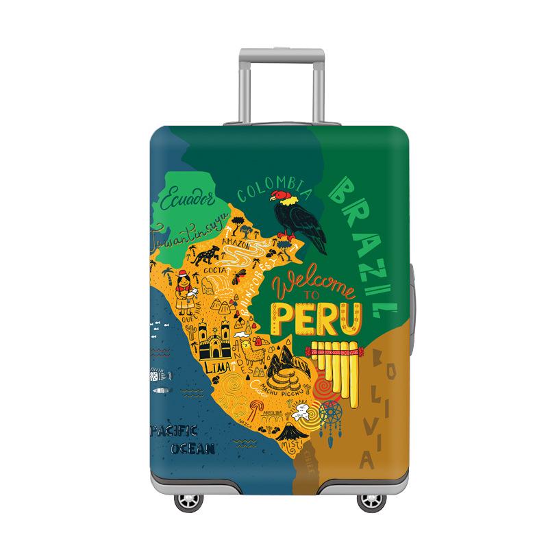 Индивидуальный эластичный чехол для чемодана, утолщенная защита от пыли с напечатанным изображением