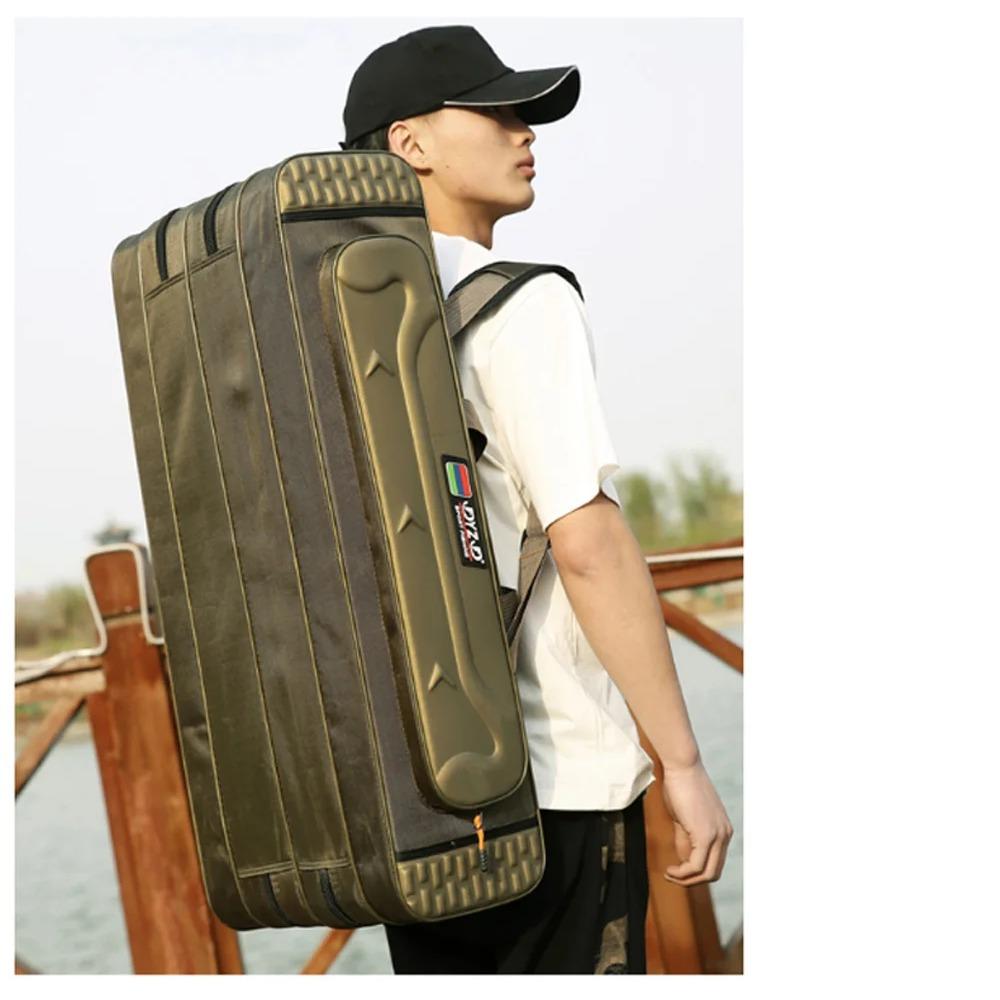 Multi-purpose Hard Steel 2/3/4 Layer Fishing Bag Fishing Rod Carrier Oxford Pole Tools Storage Bags Fishing Gear Case Organizer