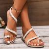 Women Flat Sandals 2024 Summer New Fashion Hot Sandals Comfortable Breathable Shallow Sandals Designer Casual Shoes for Women