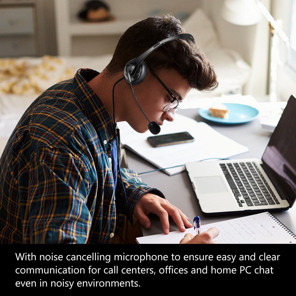 OY136 3,5-мм компьютерная гарнитура с микрофоном, шумоподавлением, наушниками с креплением на голове, проводными звонками