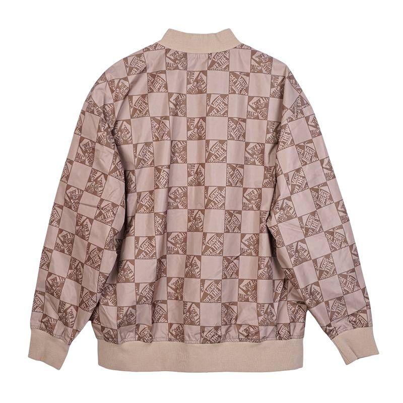 Vans Off The Wall Check Skate Bomber Повседневная удобная куртка с длинным рукавом Женские куртки Хаки Коричневый VN000GQSCTG