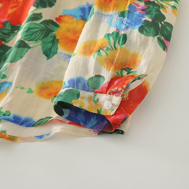 DIMANAF Женские хлопковые топы больших размеров, рубашки, футболки, повседневная свободная блузка, 2025, новая осенняя, с принтом, с длинным рукавом