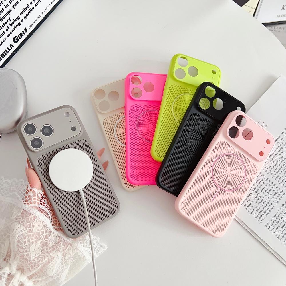 Heat Dissipation Mesh For Magsafe Phone Case For iPhone 17 Air 16 15 14 Plus 13 12 Pro Max Wireless Charge Magnetic Cover
