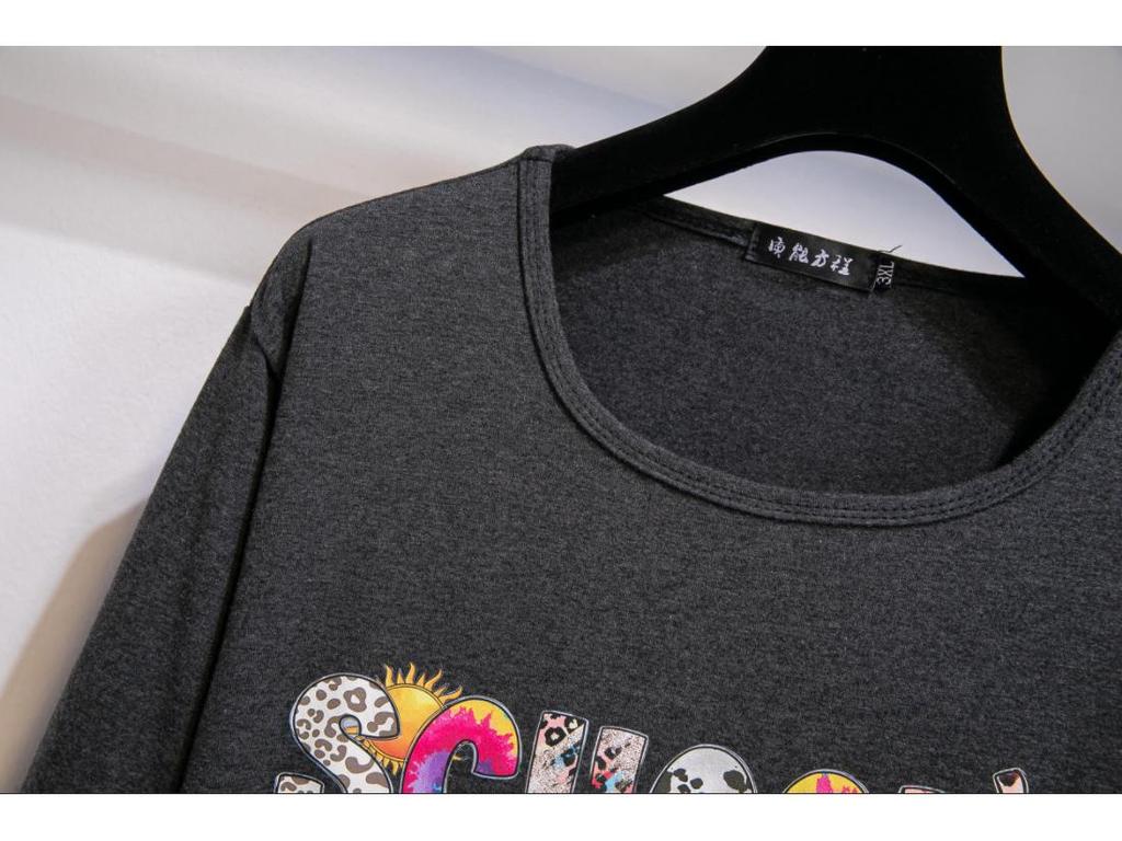 Women's Korean Style Plus Size Solid Color Long Sleeve T-Shirt - Fashionable Hot Stamping, Casual and Versatile for Autumn 2025