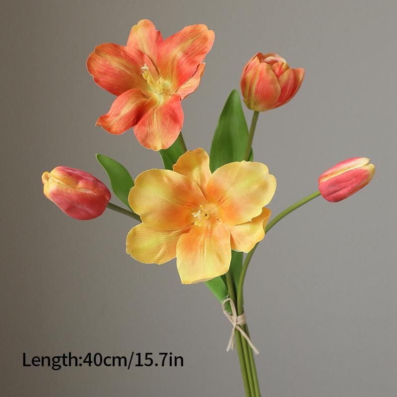 5 головок силиконовые настоящие тюльпаны букет искусственные цветы высокое качество украшение для дома гостиная ваза декор реквизит для съемки