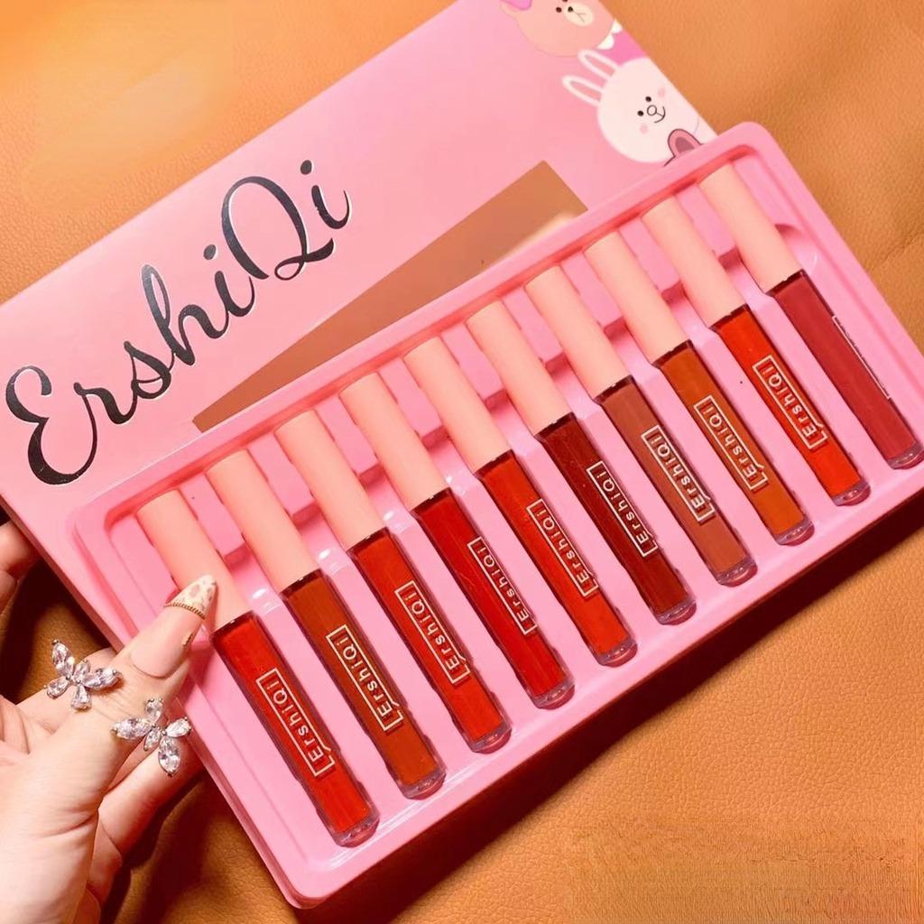 10pcs Lip Tint Set Waterproof Lipstick Set Matte Lipgloss Liptint Set