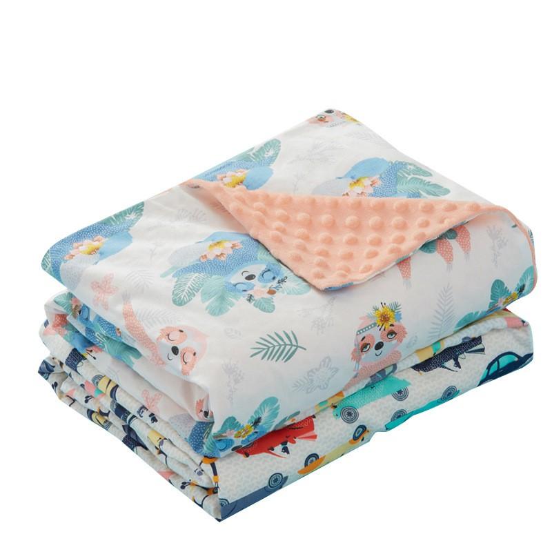 Soft Cotton Baby Blanket With Cartoon Animal Print Stroller Crib Car Seat Snuggling 80x90cm Infant Security
