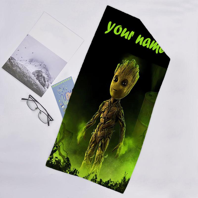 1pc Groot3 Beach Towel with Custom Name, Beach/Swimming/Bath/Picnic/Camping Towel, Suitable for Seaside Beaches