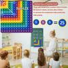 12x12 Умножение 12+12 Сложение Игрушки-антистресс с лопающимися пузырьками, Прямоугольные радужные обучающие игрушки