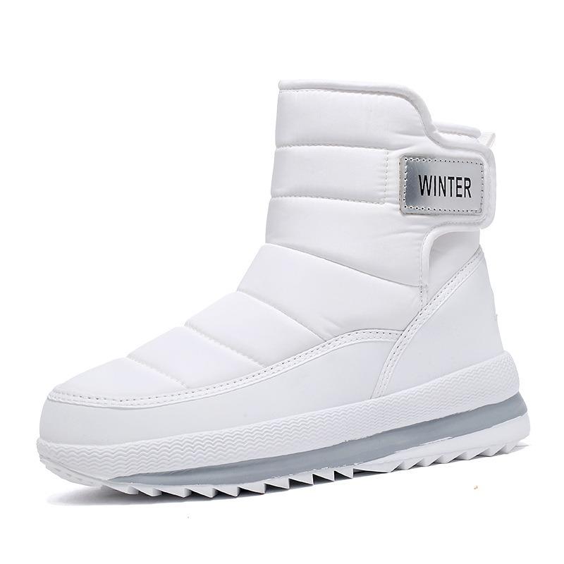 Снежные ботинки мужские и женские зимние теплые бархатные утолщенные высокие уличные хлопковые ботинки водонепроницаемые большого размера хлопковые ботинки