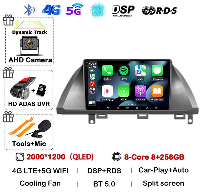 Android 14 Автомобильный Carplay для Honda Odyssey 2005 - 2010 Экран Автомагнитола Стерео GPS Навигация Мультимедийный Видеоплеер WIFI 4G DSP