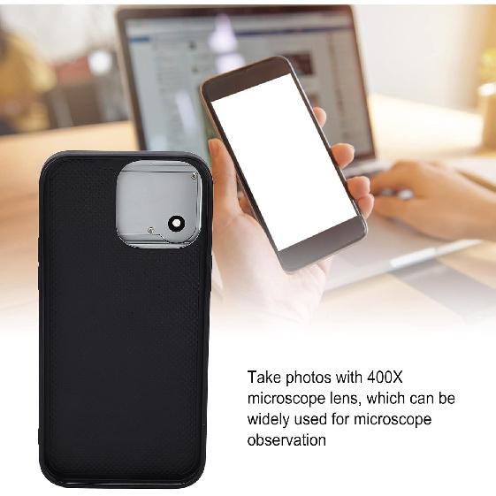 Phone Microscope Lens, HD 400x Zoom Phone Micro Lens Attachment, Adjustable All Inclusive Design Quick Focus with LED Light for 14 Pro