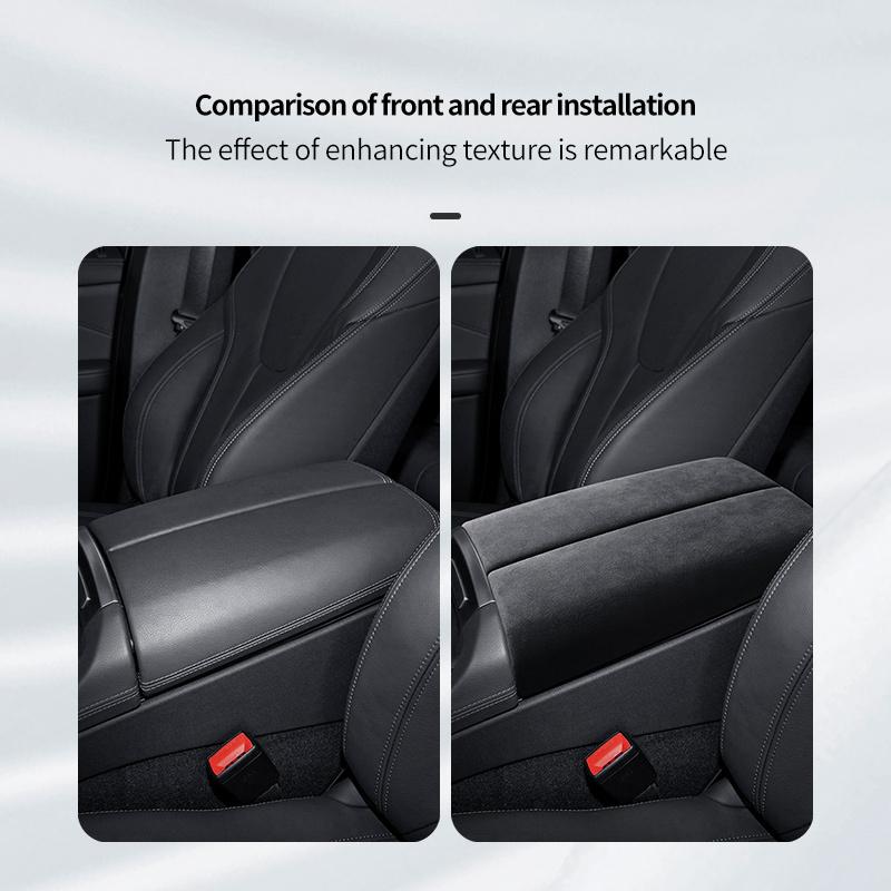 For BMW X5 G05 X6 G06 X7 G07 Car Armrest Mat Center Console Styling - Italian Alcantara Suede Interior Trim accessories