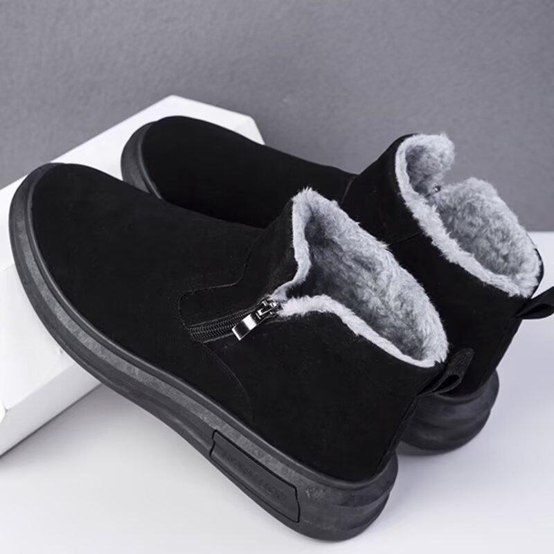 Зимние мужские сапоги с мехом, водонепроницаемые и противоскользящие, с толстым флисом, высокие хлопковые сапоги на одну ногу, теплая хлопковая обувь