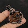 Кулон из махагонового обсидиана, кулон, обернутый медной проволокой, драгоценный камень, медные украшения, дизайнерский кулон ручной работы, украшения, обернутые проволокой, подарок для матери