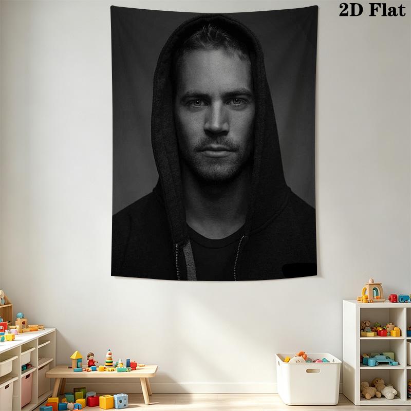 Rip Paul Walker Tribute Iconic Actor Tapestry Background Cloth Fashion Print Christmas Gift Home Decor Soft