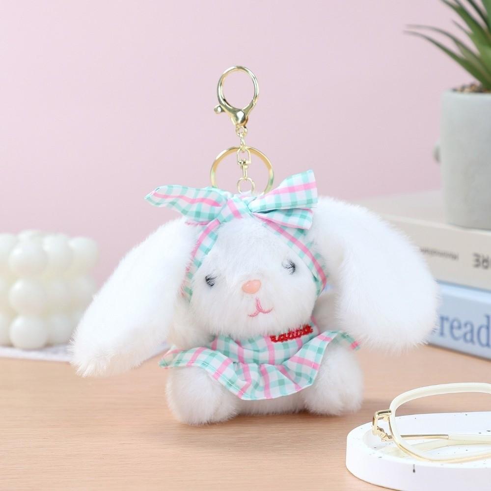 Bow Easter Stuffed Bunny Keychain Creative Rabbit Pendant Bag Charm Plush Toy Key Ring Companion