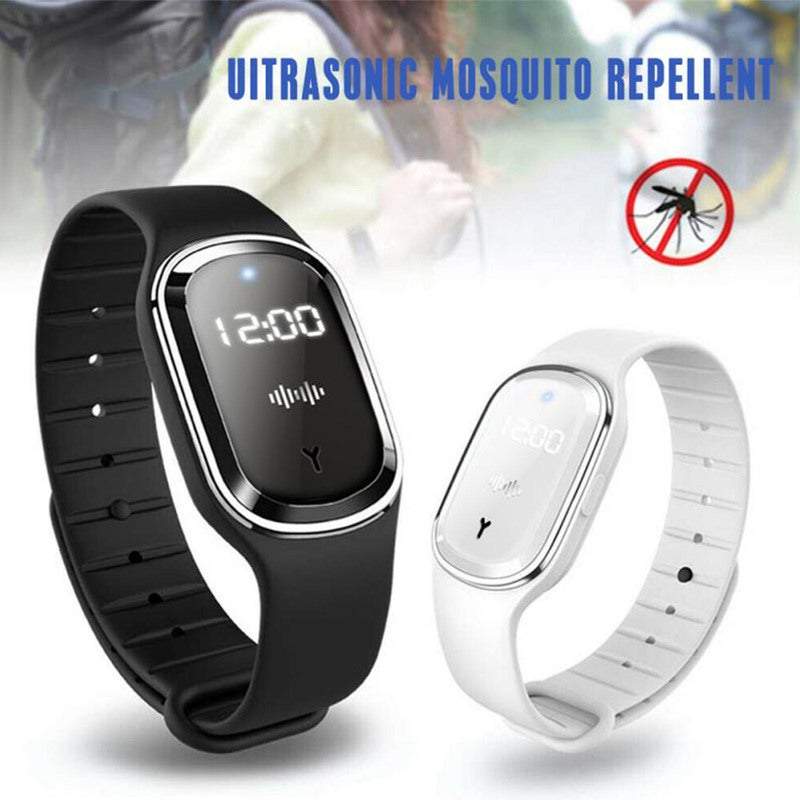 Ultrasonic Pest Repellers Pest Insect Repellents Ultrasonic Rechargeable And Mosquito Wristband With Clock Function