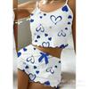 Cherry temptation hot-selling loungewear love print suspender shorts casual wear women's pajamas set